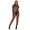 Lace by LJ Gloved Leopard Print Catsuit Black