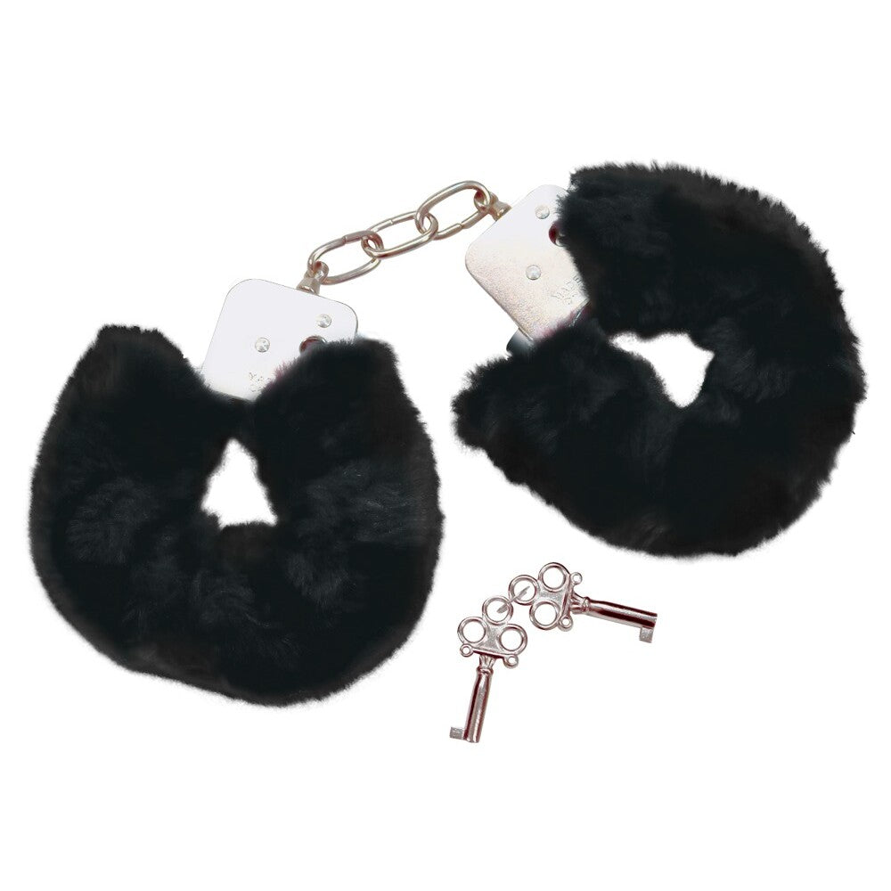 bad kitty black plush handcuffs