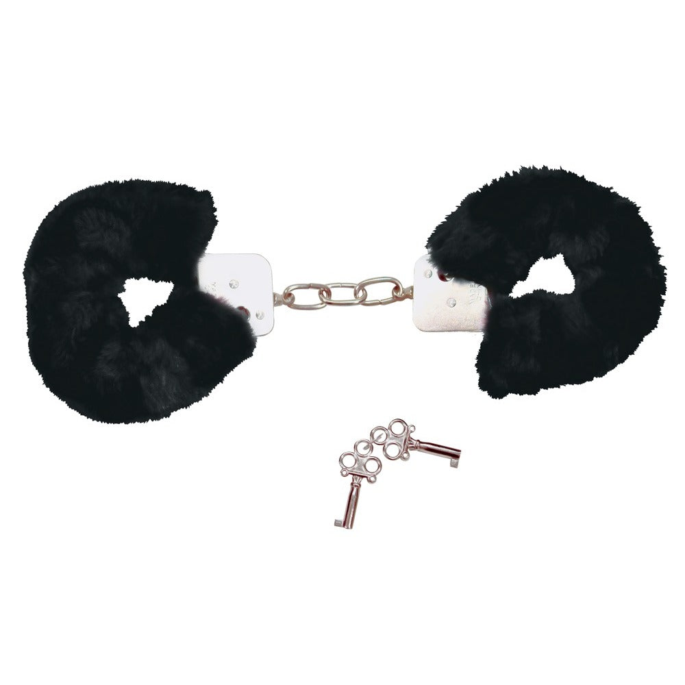 bad kitty black plush handcuffs