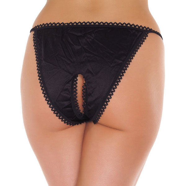 best black crotchless tanga