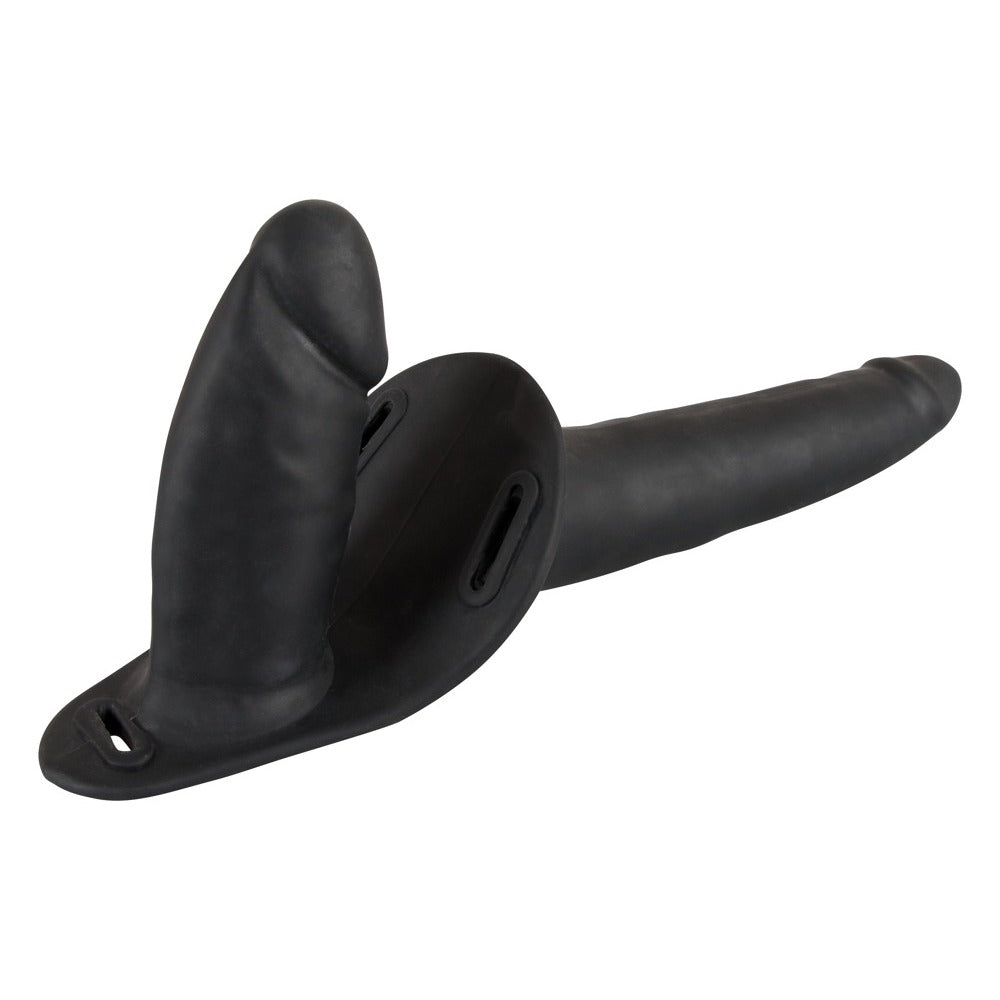 best black double dildo strap on