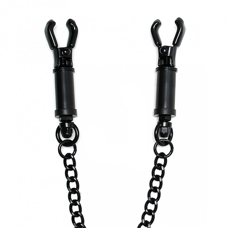 black metal adjustable nipple clamps with chain