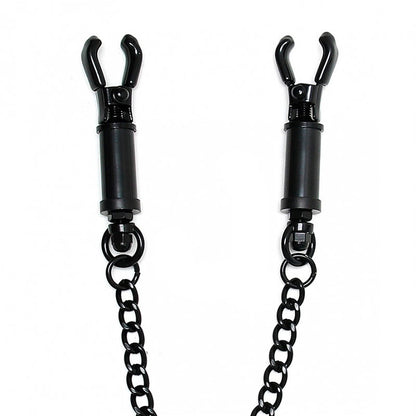best black metal adjustable nipple clamps with chain