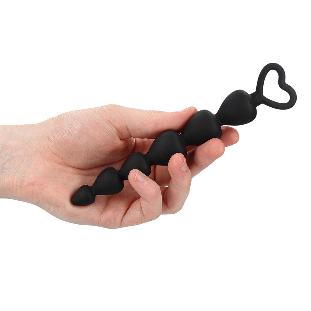 black silicone anal beads