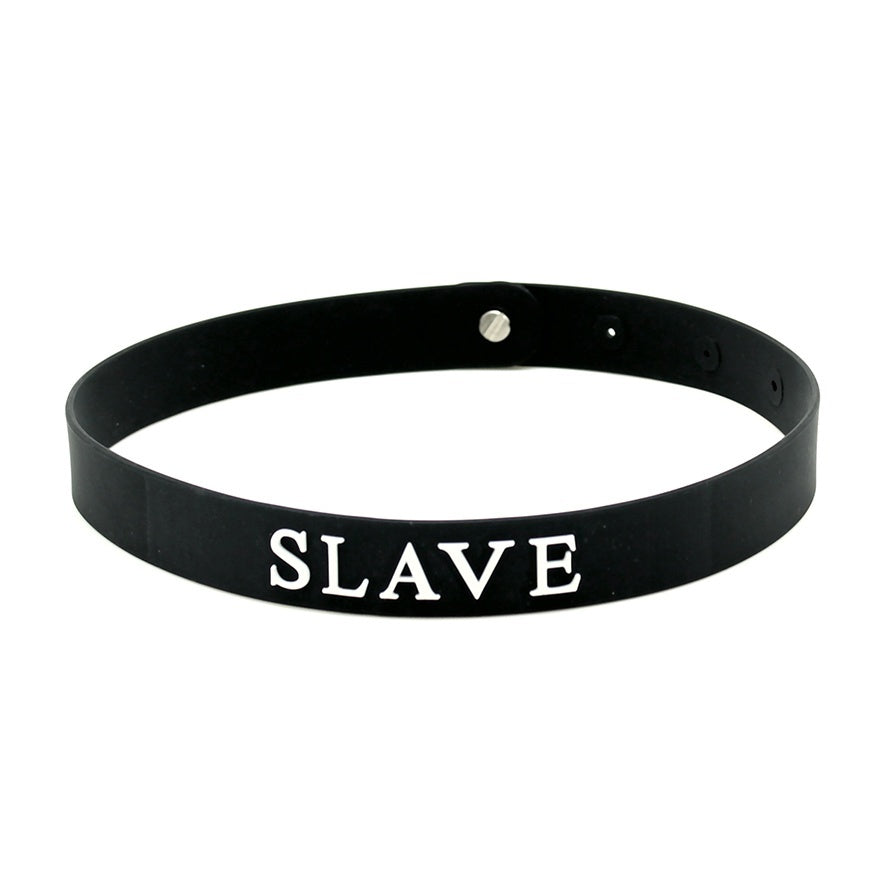 best black silicone slave collar