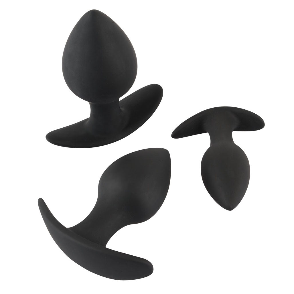 best black velvet silicone three piece anal training set