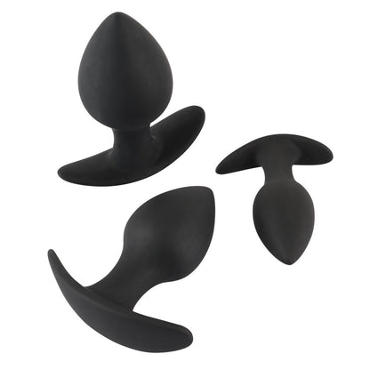best black velvet silicone three piece anal training set