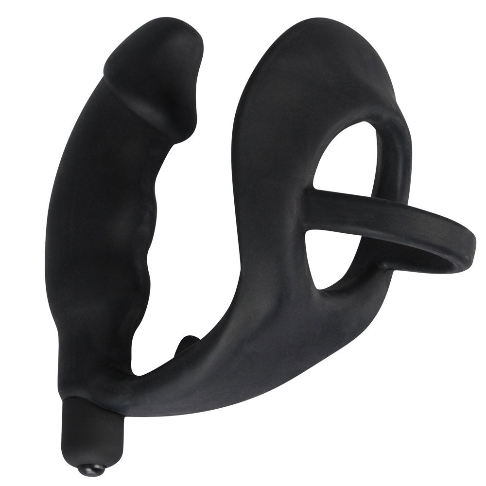 best black velvets cock ring and vibrating anal plug