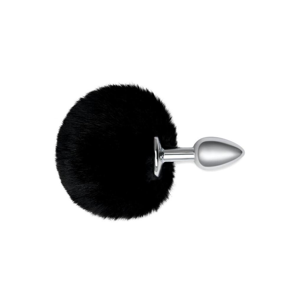 furry tales black bunny tail butt plug