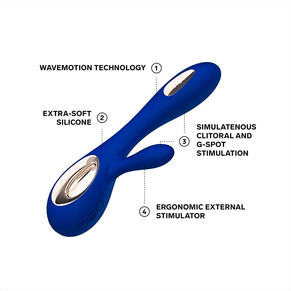 lelo soraya wave dual action vibrator midnight blue