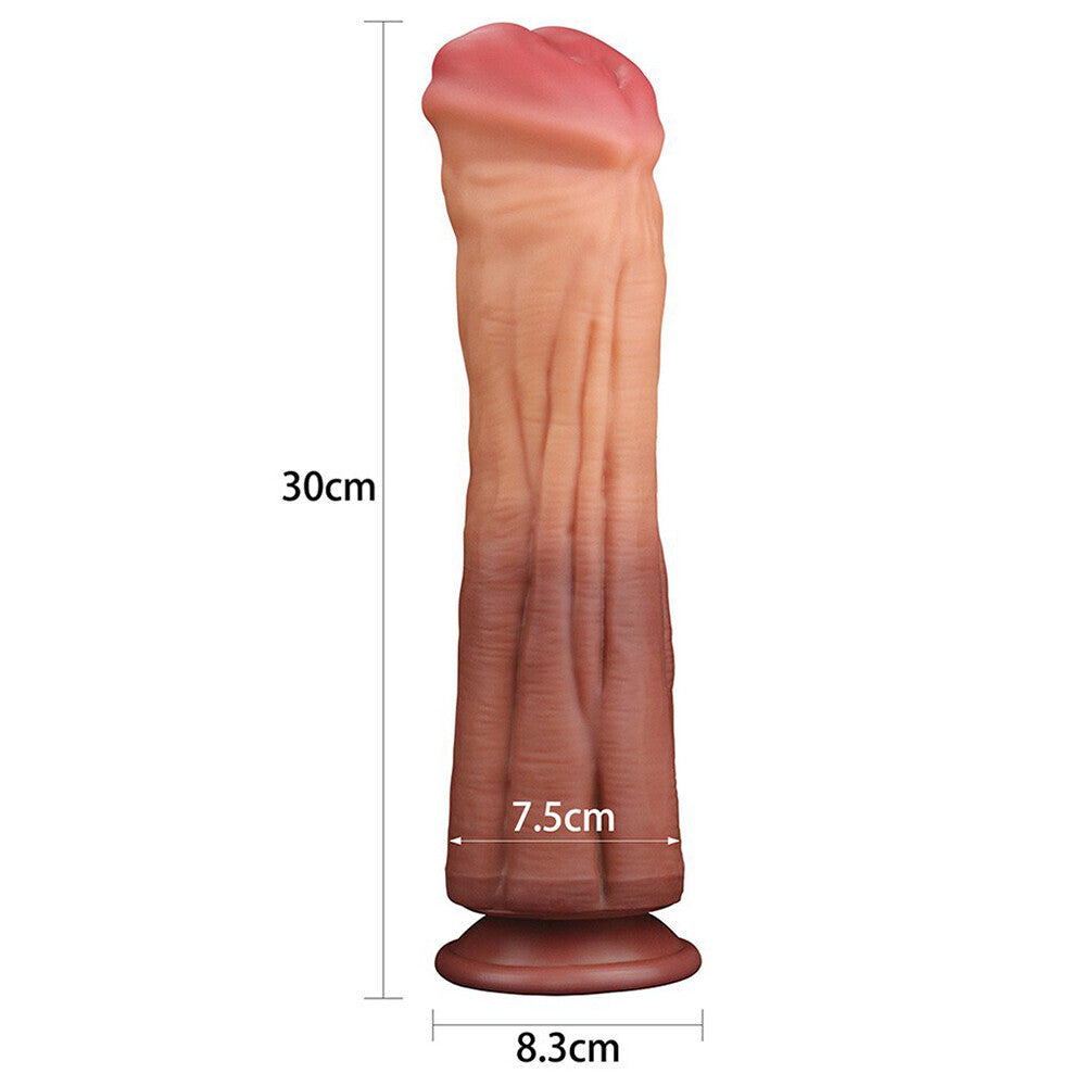 best lovetoy 12 inch dual layered silicone horse cock