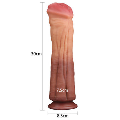 best lovetoy 12 inch dual layered silicone horse cock