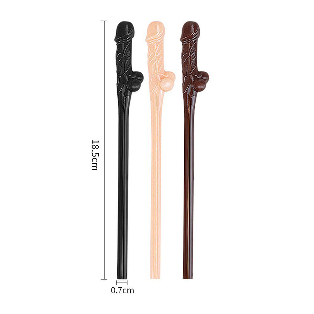 best lovetoy pack of 9 willy straws black brown and pink