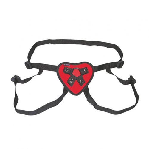 best lux fetish red heart strap on harness