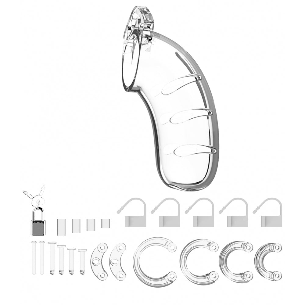 man cage 03 male 4 5 inch clear chastity cage