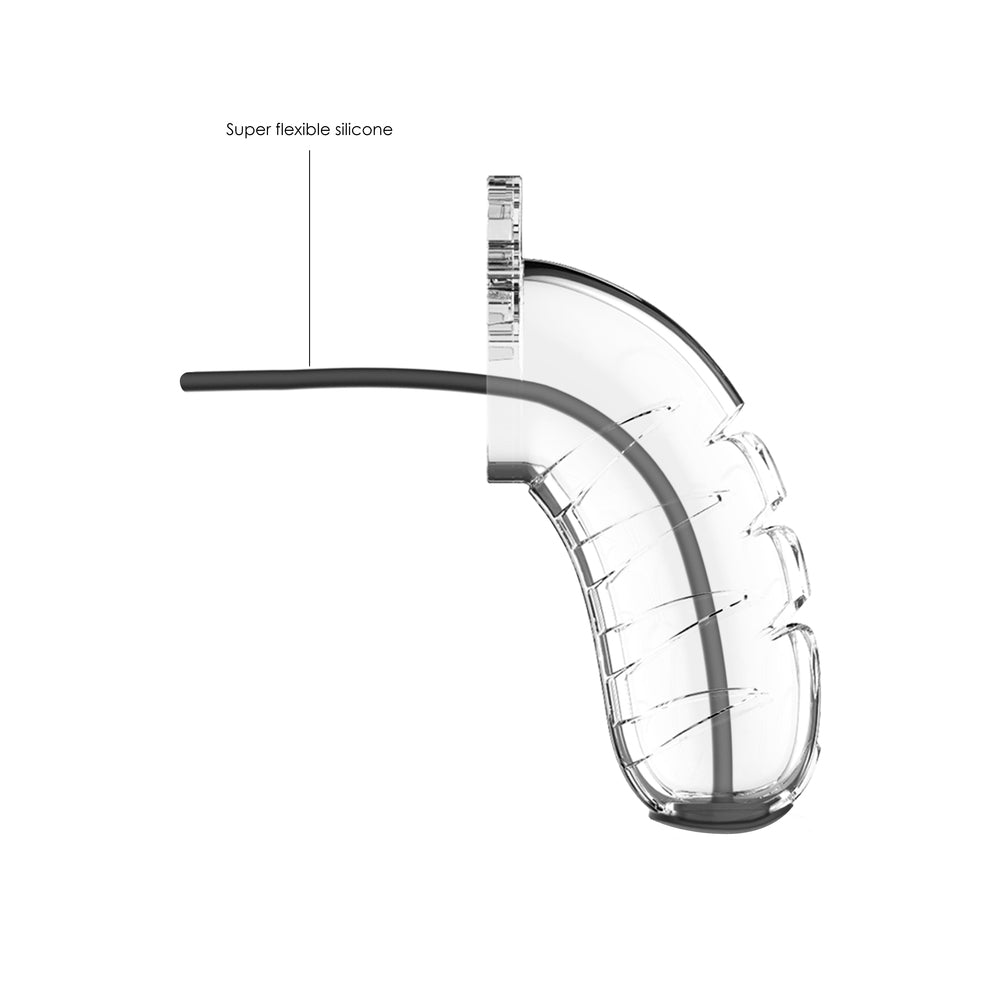 best man cage 16 male 4 5 inch clear chastity cage with urethal sound