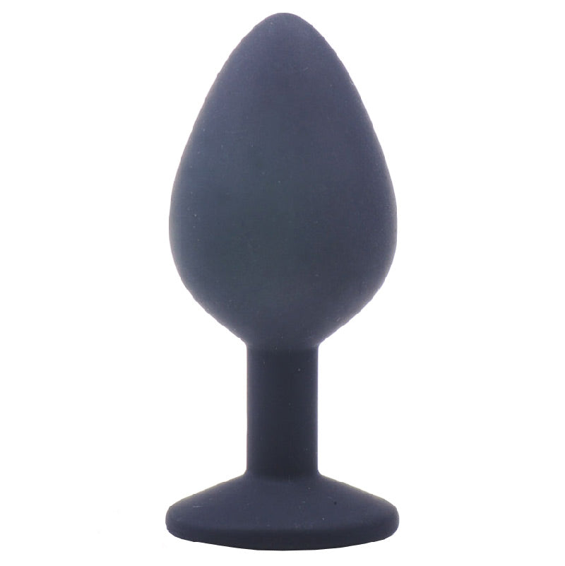 best medium black jewelled silicone butt plug