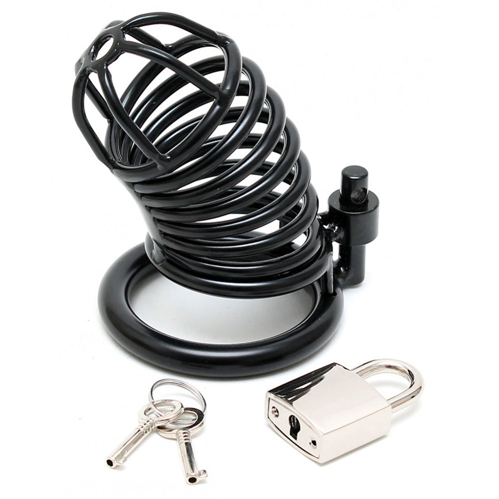 metal male chastity device with padlock