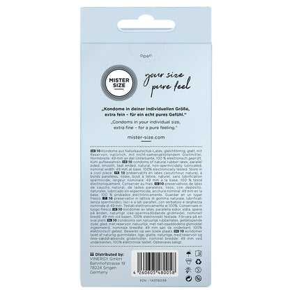 best mister size 49mm your size pure feel condoms 10 pack
