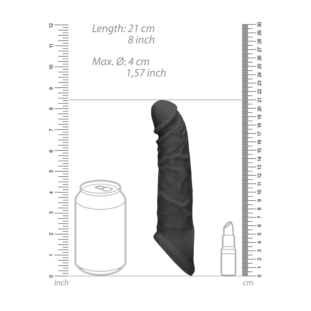 best realrock 8 inch penis sleeve black