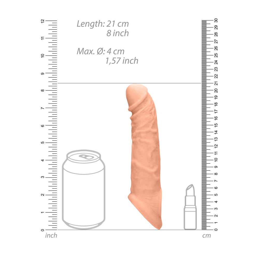 best realrock 8 inch penis sleeve flesh pink