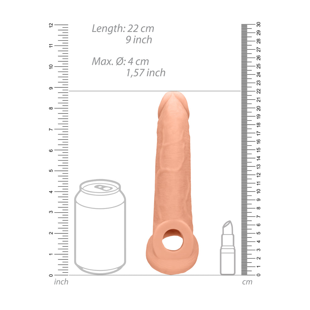 best realrock 9 inch penis sleeve flesh pink