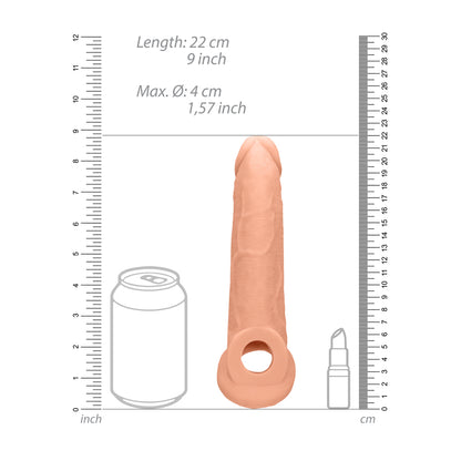 best realrock 9 inch penis sleeve flesh pink