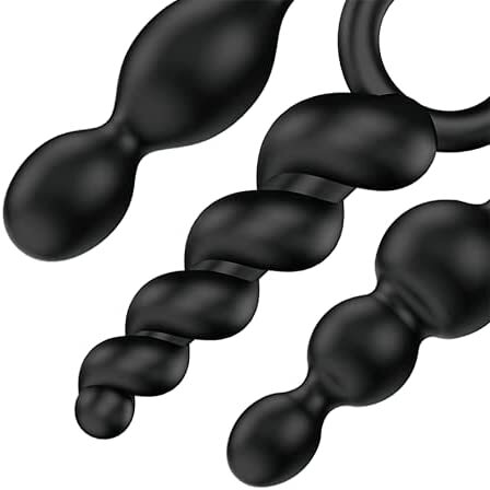best satisfyer booty call set of 3 black anal plugs