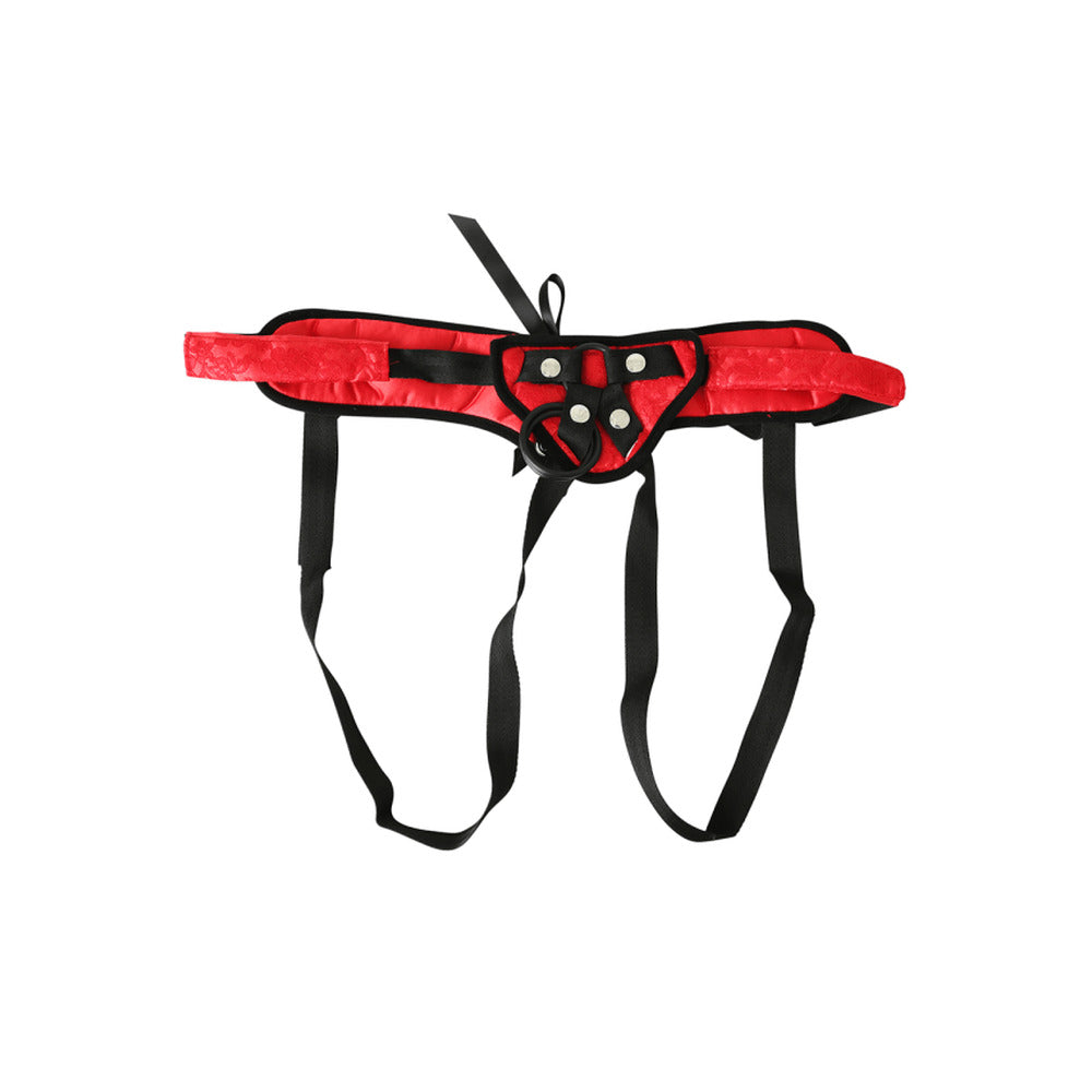 best sportsheets red lace with satin corsette strap on
