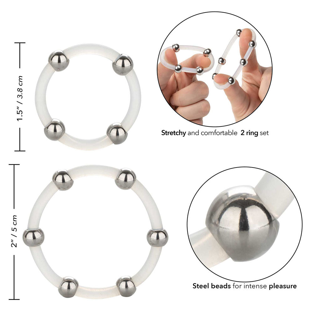 best steel beaded silicone ring set