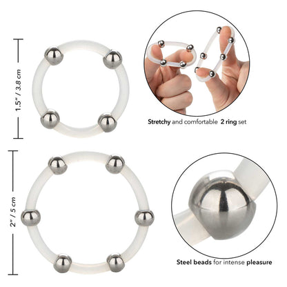 best steel beaded silicone ring set