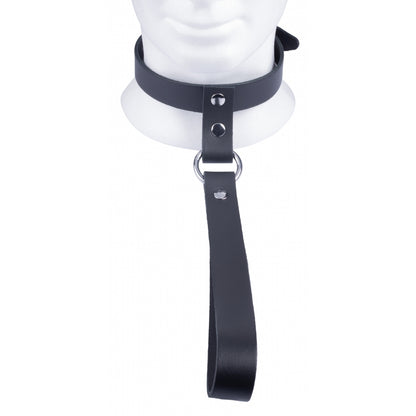 best the red leather collar with short leash