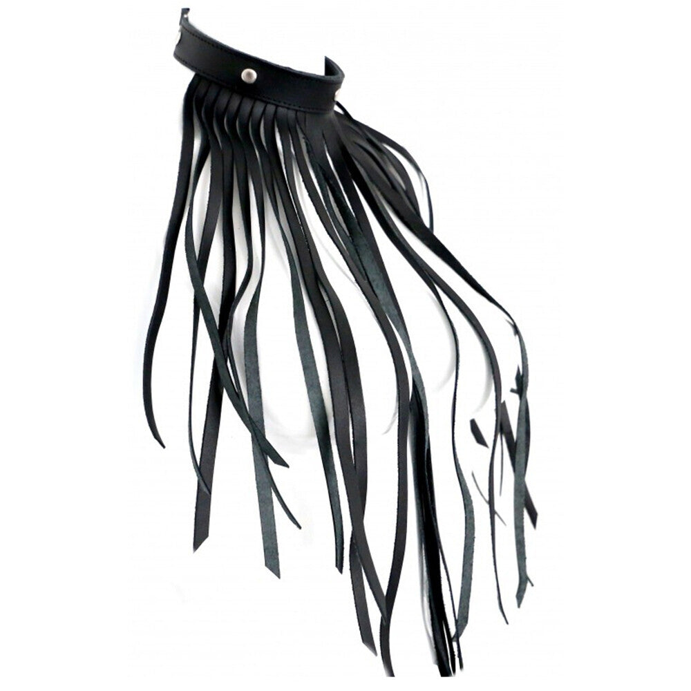 best the red leather fringe necklace collar