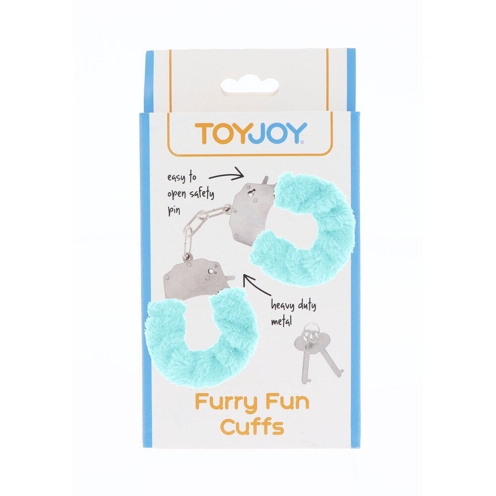best toyjoy furry fun wrist cuffs aqua