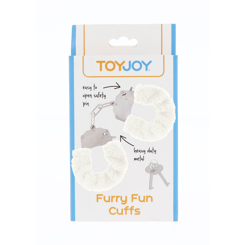 best toyjoy furry fun wrist cuffs white