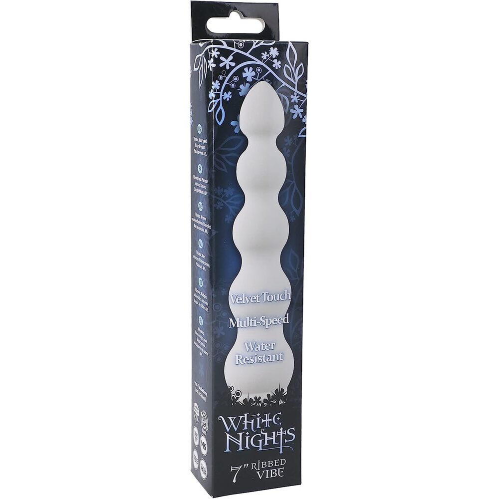 best white nights 7 inch ribbed anal vibrator