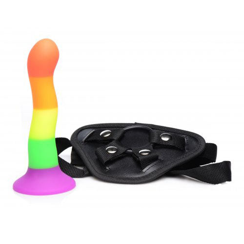 best xr proud rainbow silicone dildo with harness