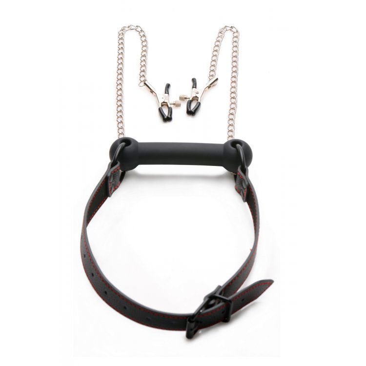 best xr silicone bit gag with nipple clamps