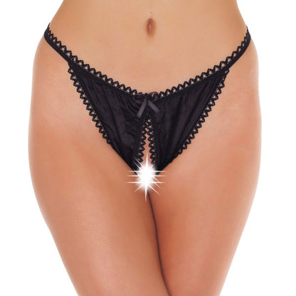 black crotchless tanga
