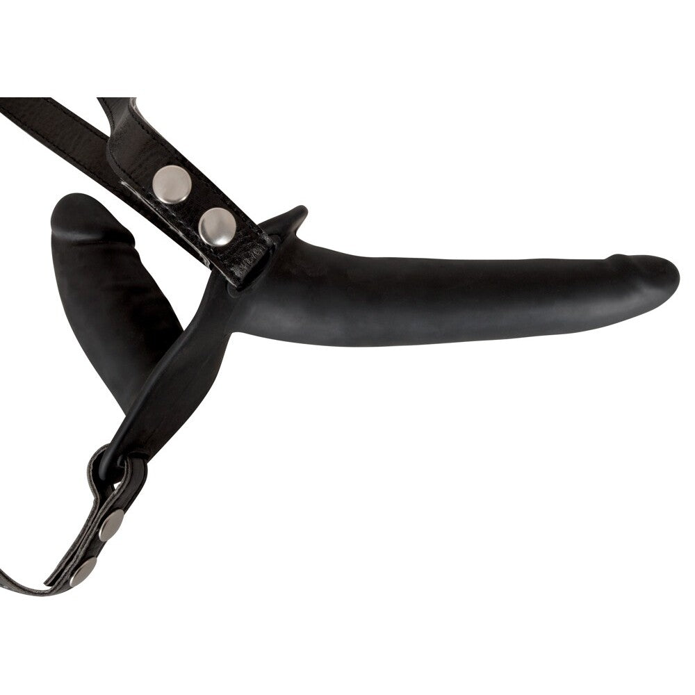 black double dildo strap on