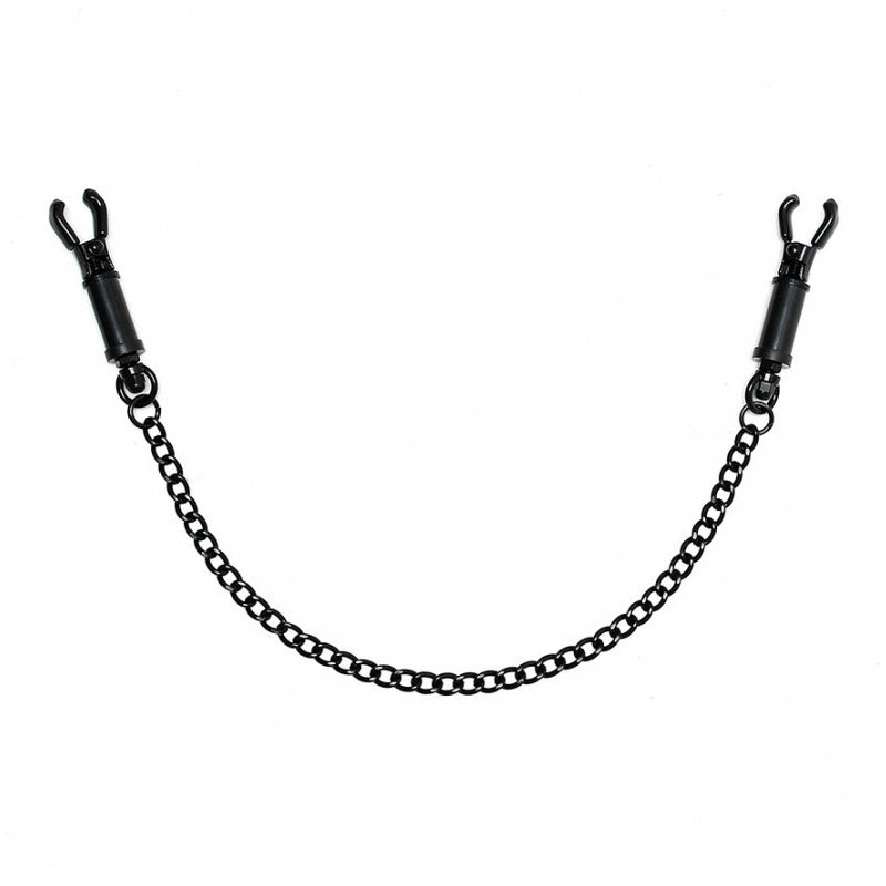 black metal adjustable nipple clamps with chain