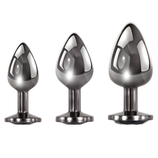 evolved black gem anal plug set