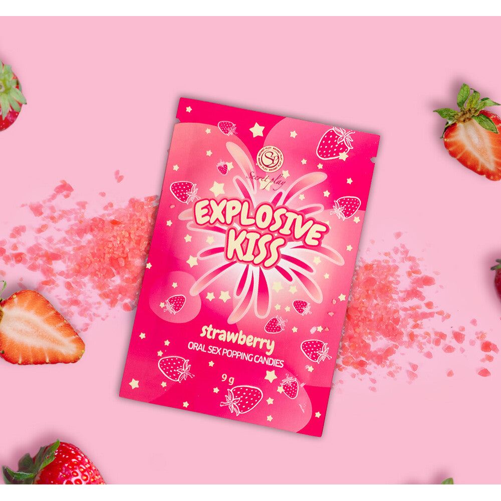 explosive kiss strawberry oral sex popping candies 9g