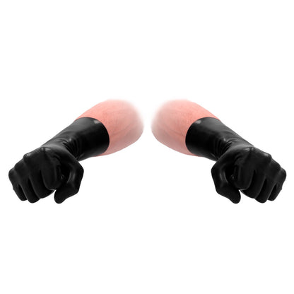 fist it black latex short gloves