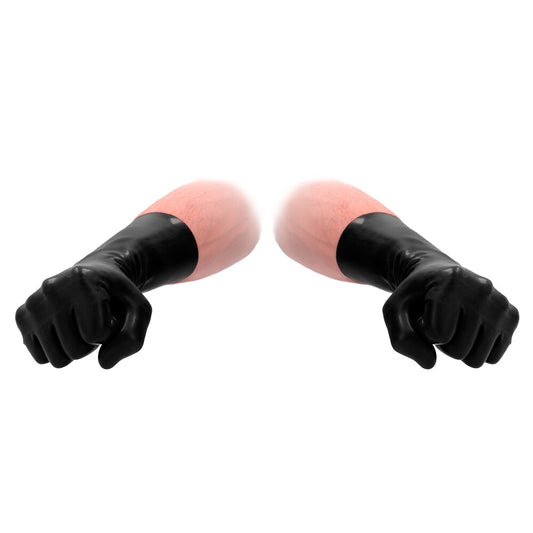 fist it black latex short gloves