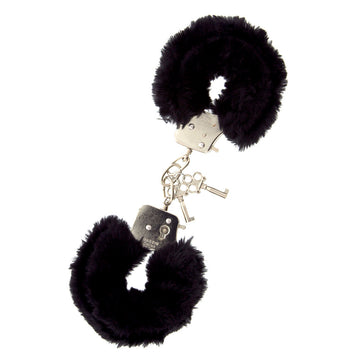furry metal handcuffs black