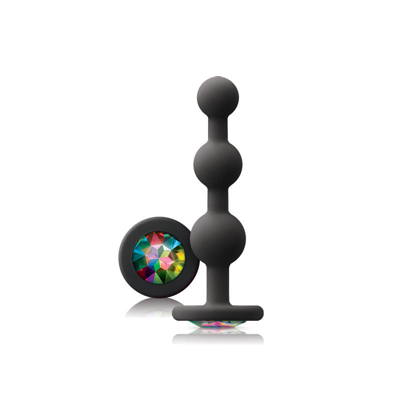 glams black ripple anal plug rainbow gem