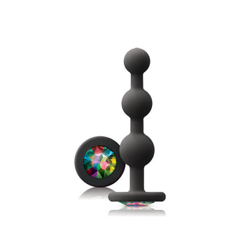 glams black ripple anal plug rainbow gem