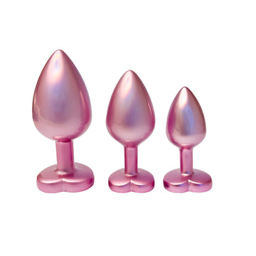 gleaming love pearl pink butt plug set