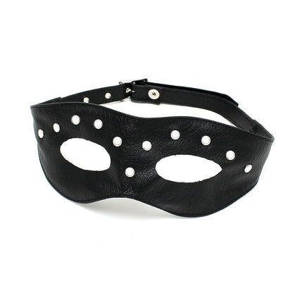 leather open eye mask with rivets